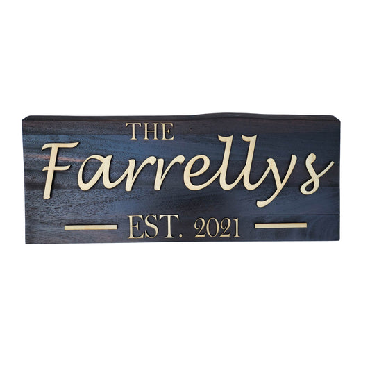 Personalised Family Name Timber Sign